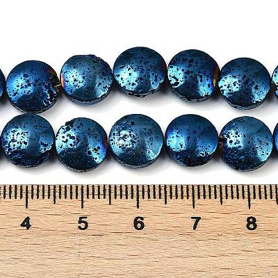 Electroplated Natural Lava Rock Beads Strands G-K388-01A-1