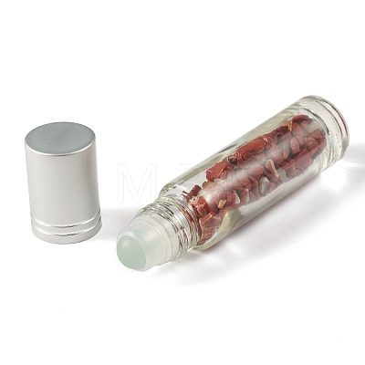 Natural Red Jasper Chip Bead Roller Ball Bottles AJEW-H101-01E-1