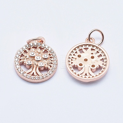 Brass Micro Pave Cubic Zirconia Charms RB-I078-68RG-NR-1