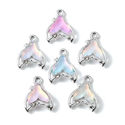UV Plating Alloy Glass Pendants FIND-K032-17P-1
