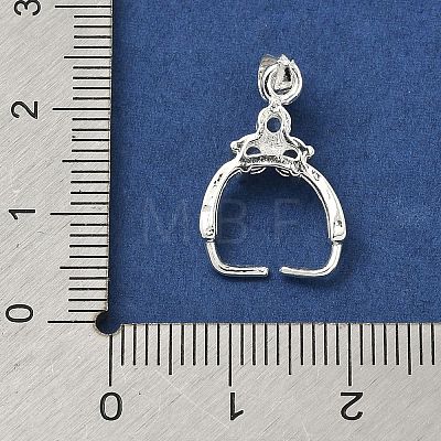 Brass Micro Pave Cubic Zirconia Ice Pick and Pinch Bails KK-G557-43S-1