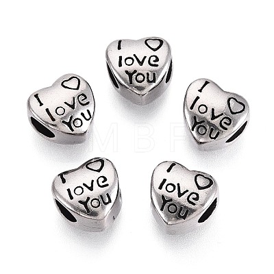 304 Stainless Steel European Style Large Hole Beads STAS-T072-106AS-1