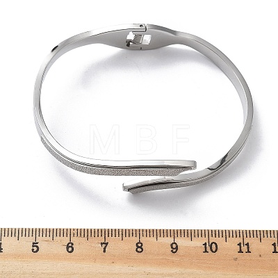 304 Stainless Steel Hinged Bangles for Women BJEW-A011-22P-1