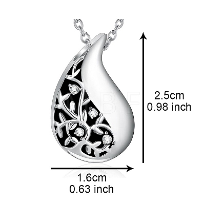 Stainless Steel Cremation Box Pet Memorial Pendant Cable Chain Necklace PW-WGD4062-01-1