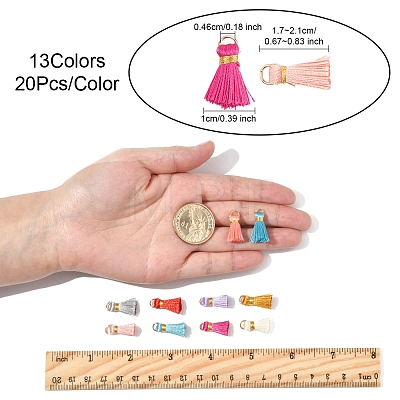 20Pcs Handmade Polycotton(Polyester Cotton) Tassel Decorations FIND-FS0003-27F-1