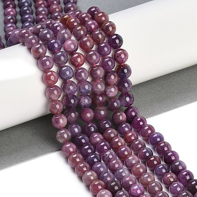 Natural Gemstone Ruby Round Beads Strands G-O017-7mm-06-01-1