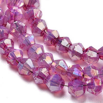 Baking Painted Transparent Glass Beads Strands DGLA-F002-04F-1
