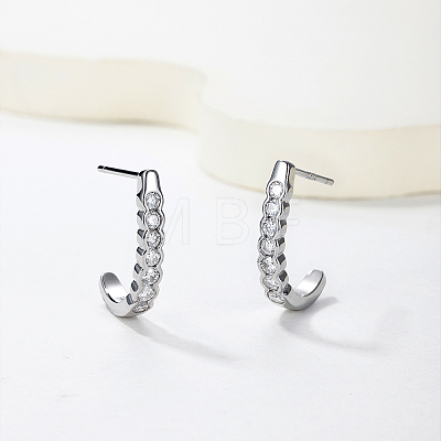 925 Sterling Silver Pave Moissanite Stud Earrings for Women ZZ2573-1