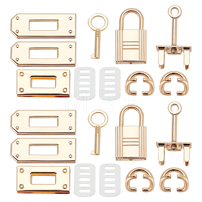 WADORN 2 Sets Alloy Bag Lock Clasp Set FIND-WR0006-89-1