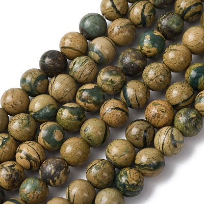 Natural Green Dragon Veins Beads Strands G-D098-A01-6mm-1