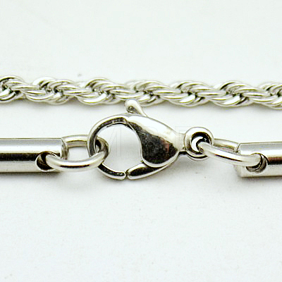 304 Stainless Steel Necklaces Men's Rope Chain Necklaces NJEW-G038-101-1