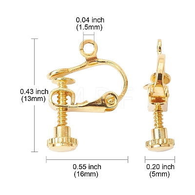 20Pcs 2 Colors Racking Plated Brass Clip-on Earring Findings KK-CJ0002-11-1