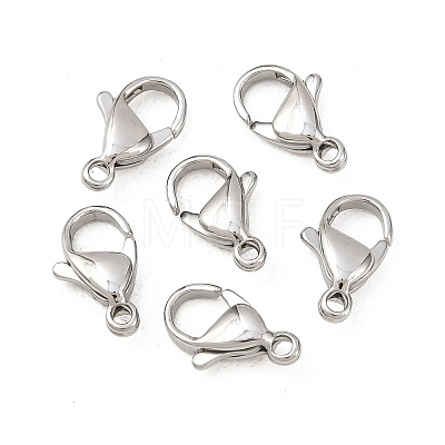 Tarnish Resistant 316 Surgical Stainless Steel Lobster Claw Clasps X-STAS-316-FL12A-1