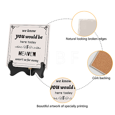 CREATCABIN 2Pcs 2 Style Square Cork Ceramics Sublimation Cup Holder Pad Mat AJEW-CN0001-13G-1