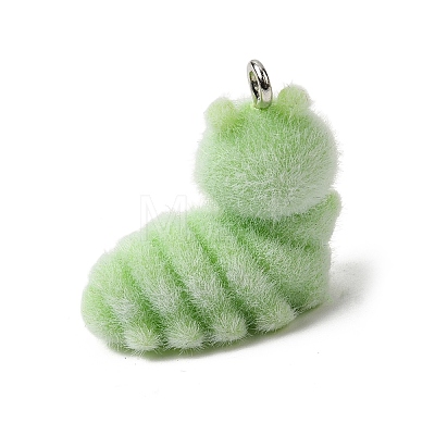 Flocking Opaque Resin Pendants RESI-G123-01J-1