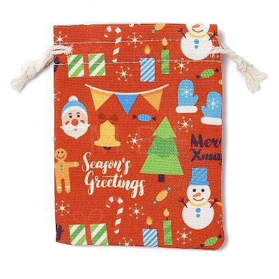 Christmas Theme Cloth Printed Storage Bags ABAG-F010-02A-03-1