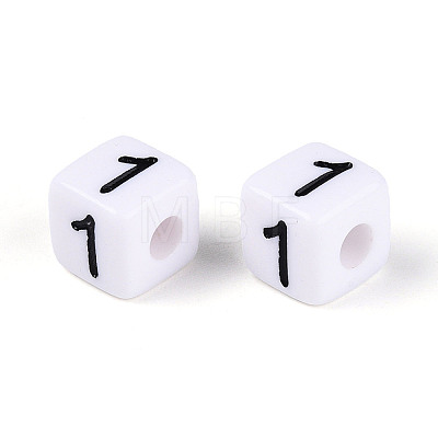Opaque Acrylic European Large Hole Beads SACR-N020-01B-02-1