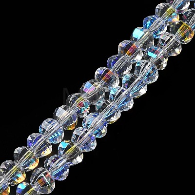 Transparent Electroplate Glass Beads Strands GLAA-Q099-H01-09-1