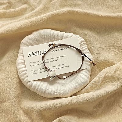 Brass & Porcelain Braided Beaded Bracelets WG0303E-01-1