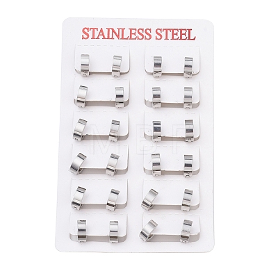 304 Stainless Steel Huggie Hoop Earrings X-EJEW-O087-09D-P-1
