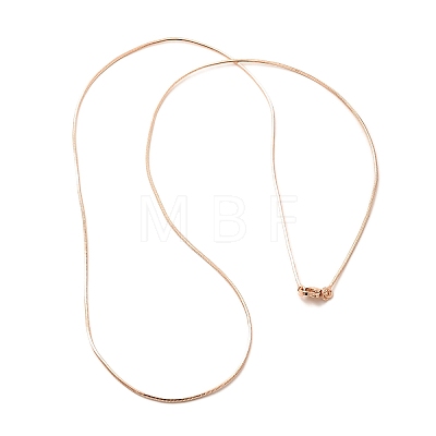 1mm Rack Plating Brass Square Snake Chain Necklaces for Women Men MAK-L044-18RG-1