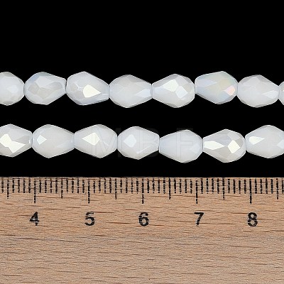 Opaque Solid Color Electroplate Glass Beads Strands EGLA-N013-P8mm-B02-1