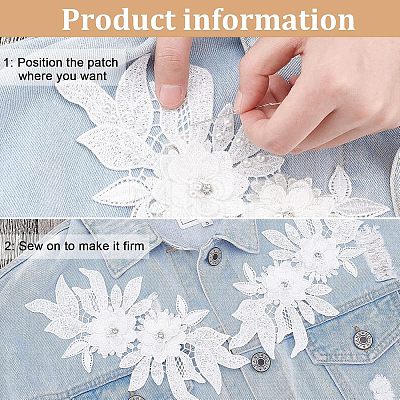 Polyester Embroidered Floral Lace Collar DIY-WH0326-47D-1