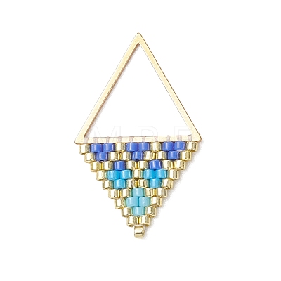 3Pcs MIYUKI Glass Seed Beaded Rhombus Pendants PALLOY-MZ01175-1