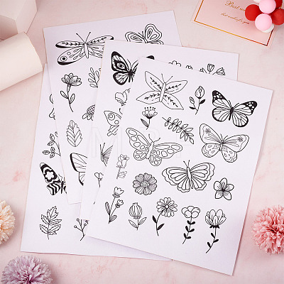 64 Patterns Non-woven Fabrics Water-soluble Embroidery Aid Drawing Sketch DIY-TAC0100-019-1