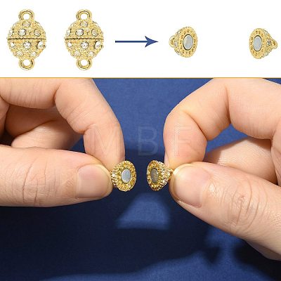10 Bags Alloy Rhinestone Magnetic Clasps RB-FS0001-08S-1