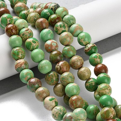 Dyed Natural Regalite/Imperial Jasper/Sea Sediment Jasper Beads Strands G-B124-C01-12-1