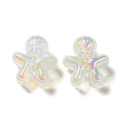 UV Plating Rainbow Iridescent Acrylic Beads PACR-M002-11B-1