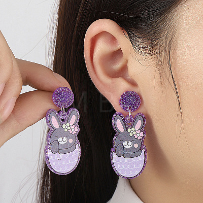 Easter Acrylic Dangle Stud Earrings FS-WG96A64-07-1