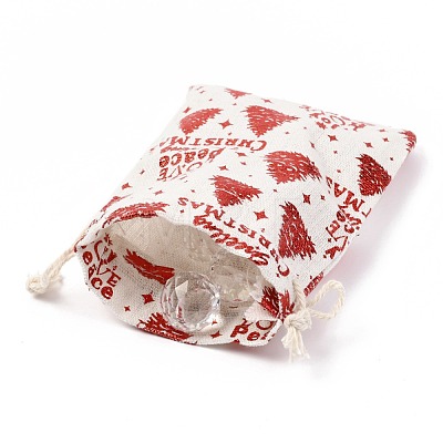Christmas Theme Cotton Fabric Cloth Bag ABAG-H104-B06-1
