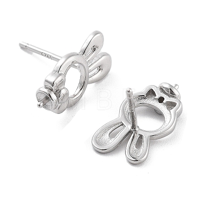 925 Sterling Silver Stud Earrings Findings EJEW-B038-07P-1