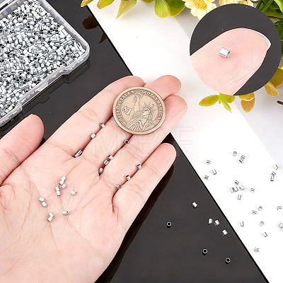 1000Pcs Brass Crimp Beads KK-BBC0029-44-1