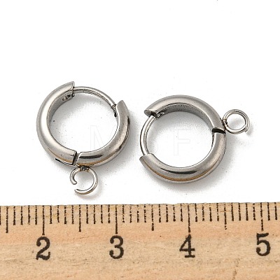 Tarnish Resistant 201 Stainless Steel Huggie Hoop Earring Findings STAS-P283-01X-P-1