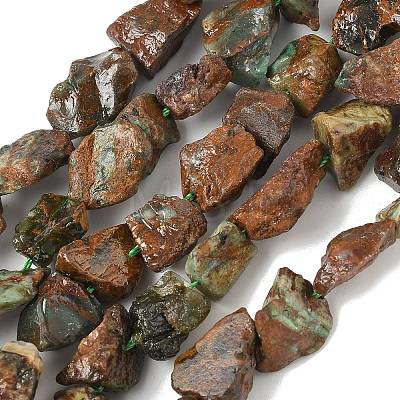 Raw Rough Natural Green Opal Beads Strands G-M453-D13-1