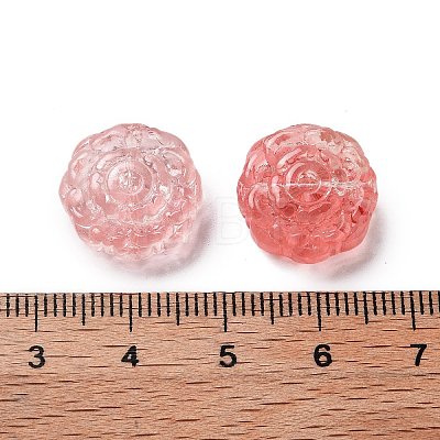 Spray Painted Transparent Glass Beads GLAA-D038-01L-1