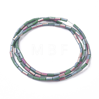 Electroplated Frosted Glass Beads Strands EGLA-G071-F05-1