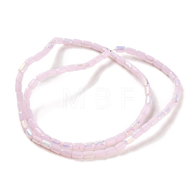 Frosted Imitation Jade Glass Beads Strands GLAA-P058-07A-02-1