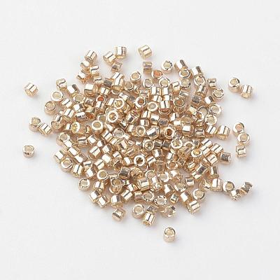 Plated Glass Bugle Beads SEED-R043-11-1