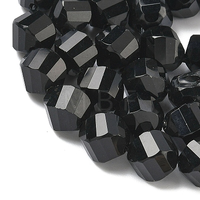 Natural Black Onyx Beads Strands G-C267-B10-1