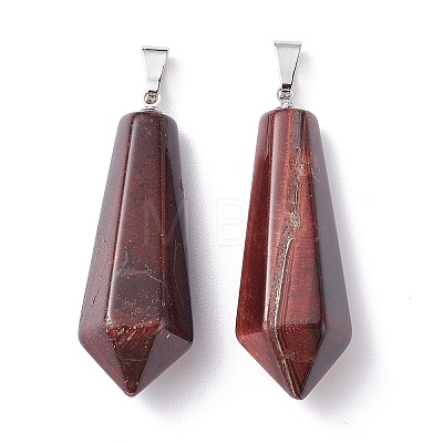 Natural Red Tiger Eye Pointed Pendants X-G-I314-02P-11-1