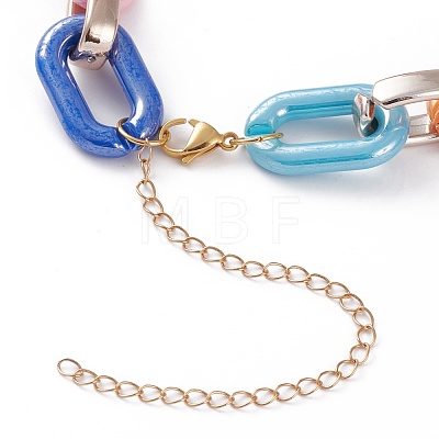 Acrylic & CCB Plastic Cable Chain Necklaces NJEW-JN03284-1
