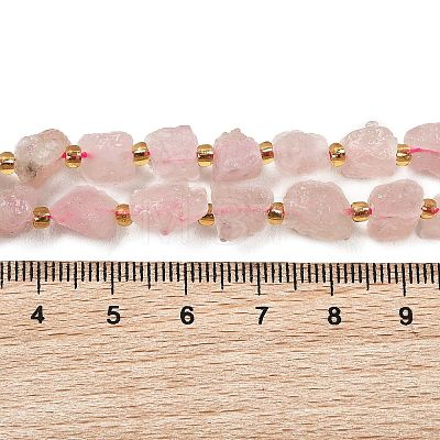 Raw Rough Natural Madagascar Rose Quartz Beads Strands G-D101-A14-1