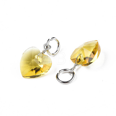 Faceted Transparent Glass Charms GLAA-T024-04K-1