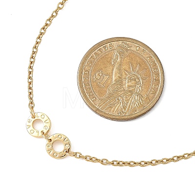 304 Stainless Steel Love Disc Link Chain Necklaces NJEW-JN05660-1