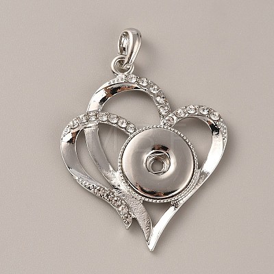 Alloy Rhinestone Hang Snap Base Big Pendants FIND-WH0150-16-1