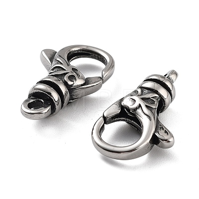 Tibetan Style 316 Stainless Steel Lobster Claw Clasps STAS-K276-12A-AS-1